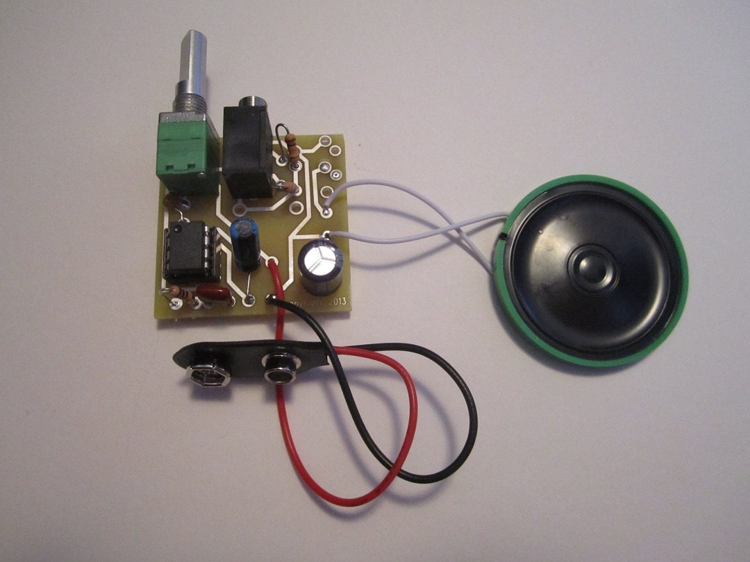 Assembled Kit: Portable MP3 Amp w/ Speaker & 10X Gain