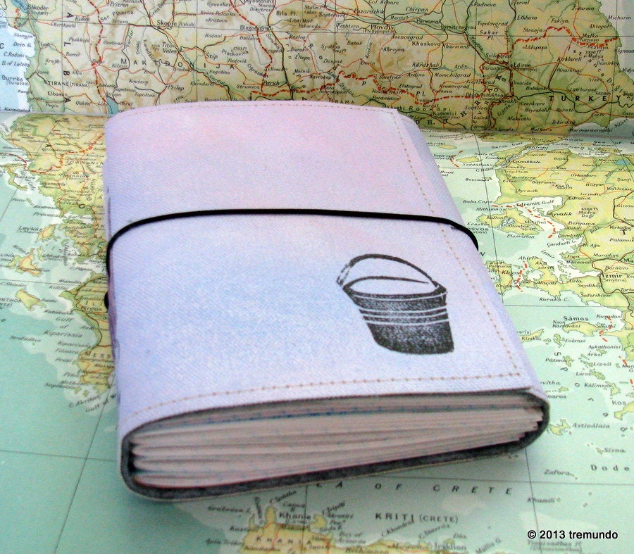 bucket list journal with maps as travel journal