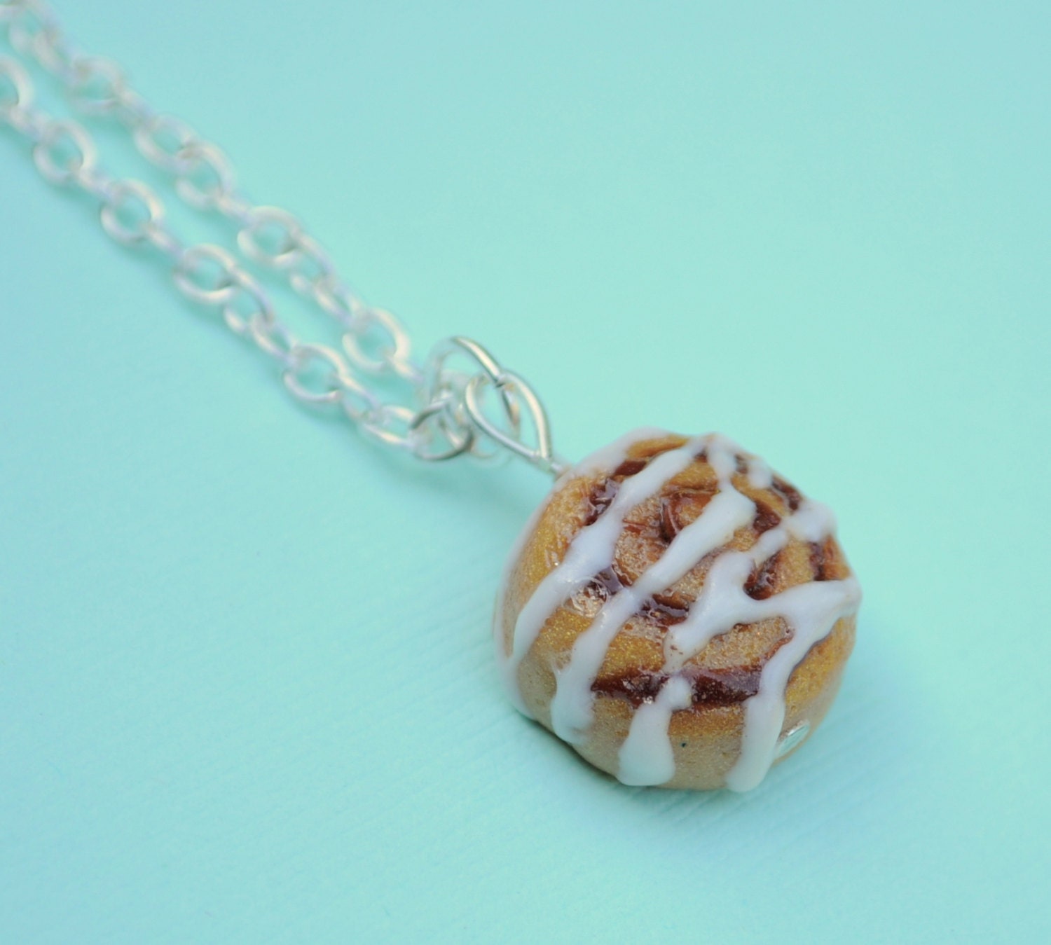 Cinnamon Roll Cinnamon Bun Charm Necklace
