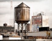 Water Tower, New York - Fine Art, Industrial Photography, Urban, Free Shipping, Old Building, Color Photography print