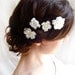 white flower hair pins, white bridal hair accessories - FALLEN STARS - wedding hair clips, bridal flower accessories, bridesmaid