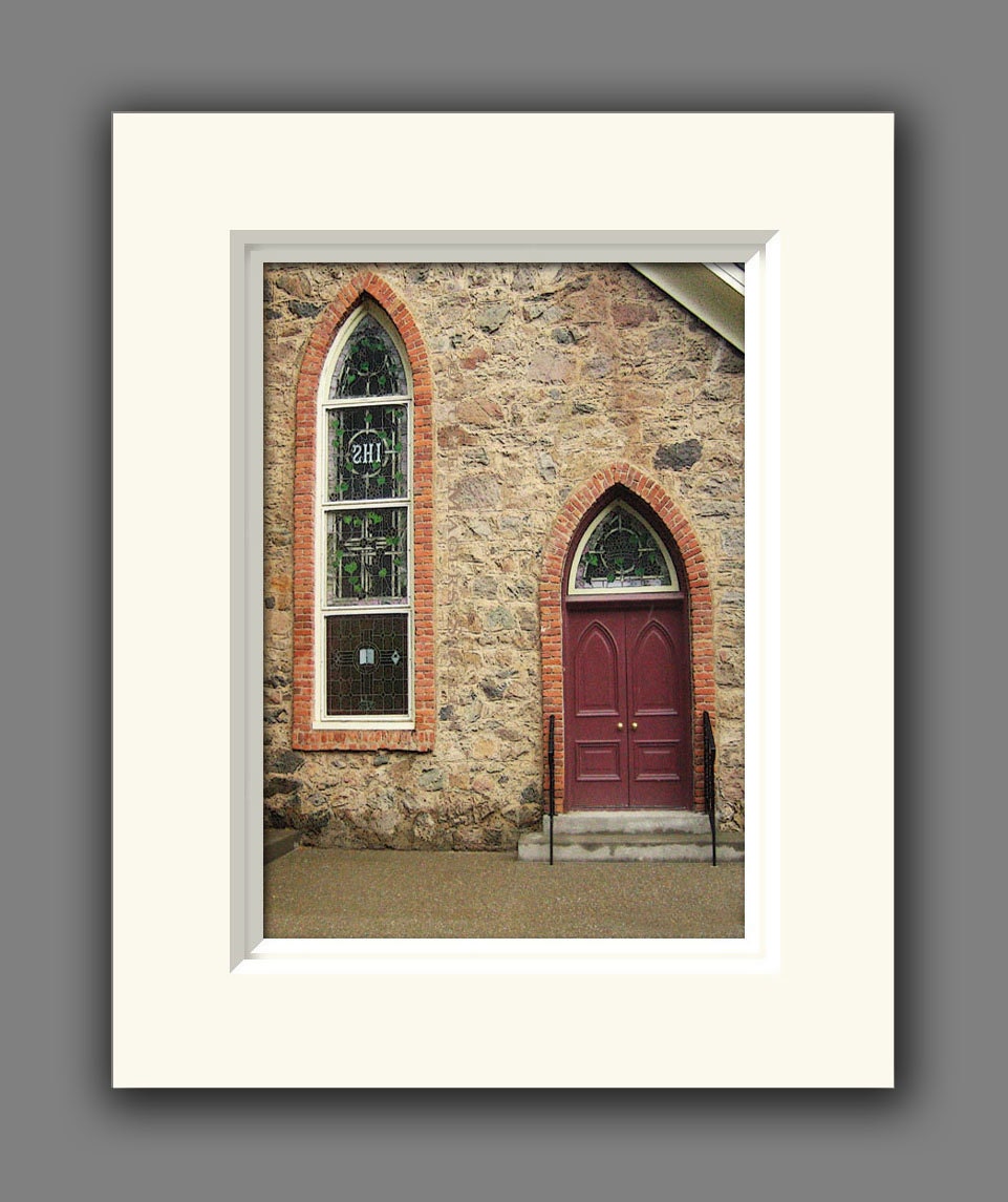 Church Photography -Christian Pictures -REDUCED PRICE -Matted Print for 8x10 -Door -Christian Home Decor -Matted Photography