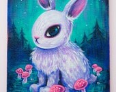 White Rabbit - Original Acrylic Painting on Canvas - FREE SHIPPING