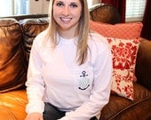 Monogram Anchor Pocket Tshirt Long Sleeve Tee