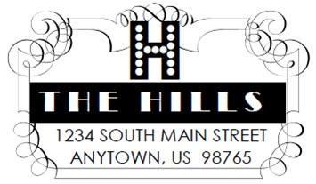 Self Inking Address Stamp - Style: Hills