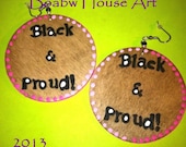 Black & Proud Earring ( Woodstain)
