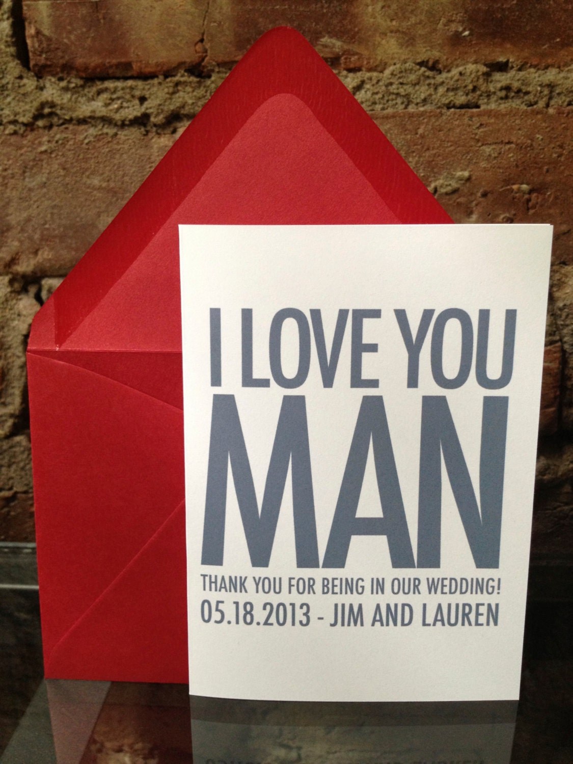 Groomsmen/Best Man Thank you Card - I Love You Man