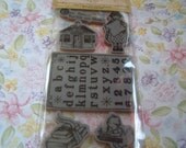 Storeytime from Graphic 45 Hampton Art - foam cling mounted cling rubber stamps 6 pieces
