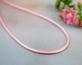 Pink satin necklace cord handcrafted single pick your length