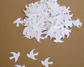 200 White doves, dove confetti, dove punch out, dove die cut, scrapbook embellishment, wedding table decoration, peace dove