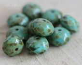 ROLLING ROX .. Picasso Czech Glass Rondelle Beads (1754-10)