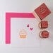 MINI Cupcake with cherry and heart toppers Rubber Stamp Set