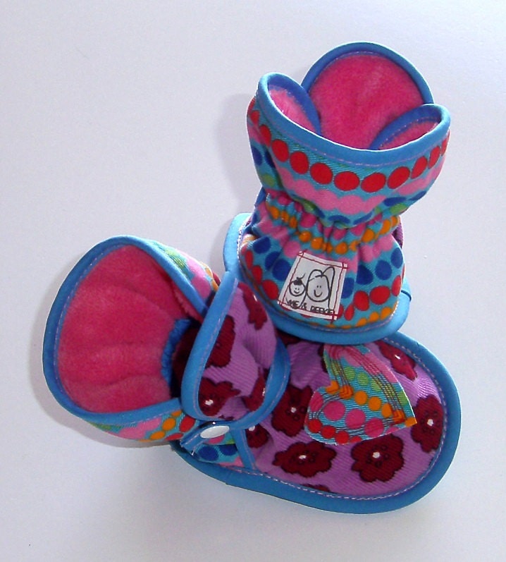 Grab Bag Bargain 1 - Bright Cotton Corduroy Booties, Etsy boots, slippers, soft sole shoes