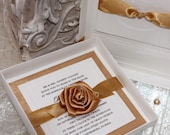 Love Blooms - Wedding Invitations, Gold Boxed Invites - Gold invitations - Couture Invitations - Formal Wedding - Set of 50