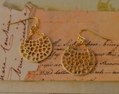 Gold Crescent Crater Earrings