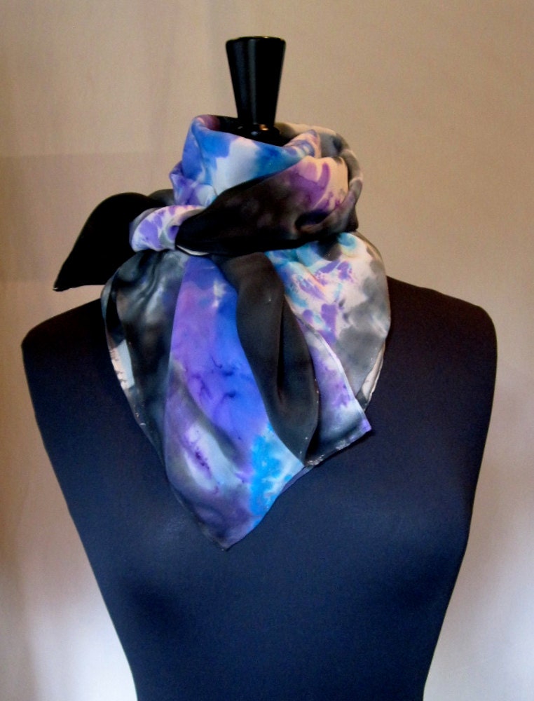 Joyflower Hand Painted Silk Crepe Poncho - Ready to Ship