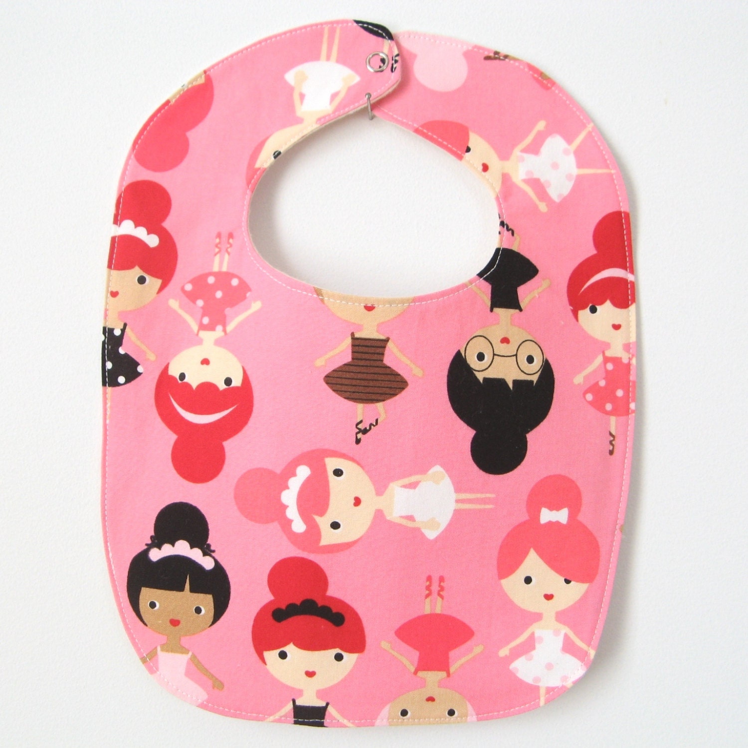Ballerina Baby Bib / Snap Bib / Baby Girl / Cotton and Organic Flannel / Infant Bib / Baby Shower gift