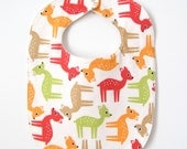 Deer Baby Bib / Snap Bib / Gender Neutral / Cotton and Organic Flannel / Infant Bib / Baby Shower gift