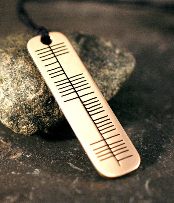 Sacred / Beannaithe Gaelic Ogham Necklace - brass