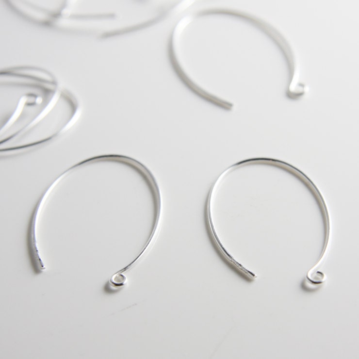 4pcs (2 Pairs) Sterling Silver Earring Hooks-30x20mm (193)