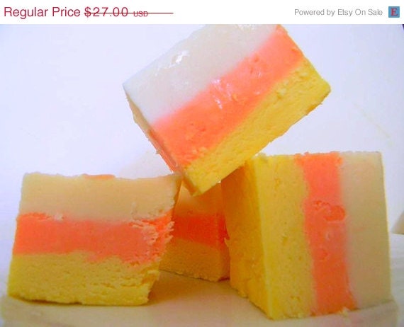 SALE Julie's Fudge - CANDY CORN - Marshmallowy Sugary Halloween Goodness - 12 Pieces (Over 1 1/2lb)