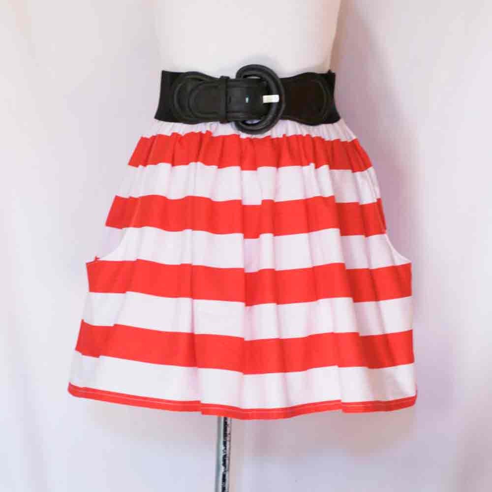 medium stripe pocket skirt