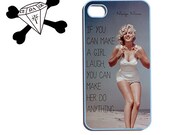 Iphone 4 / 4s Case Cell Phone Cover - Marilyn Monroe Quote Make a girl laugh