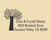 Chris & Crystal Neeley Tree Custom Return Address - Rubber Stamp -  Design R062