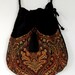 Tapestry Bag Black Velvet Bag   Evening Bag  Black Bag With Tassel  Renaissance Bag