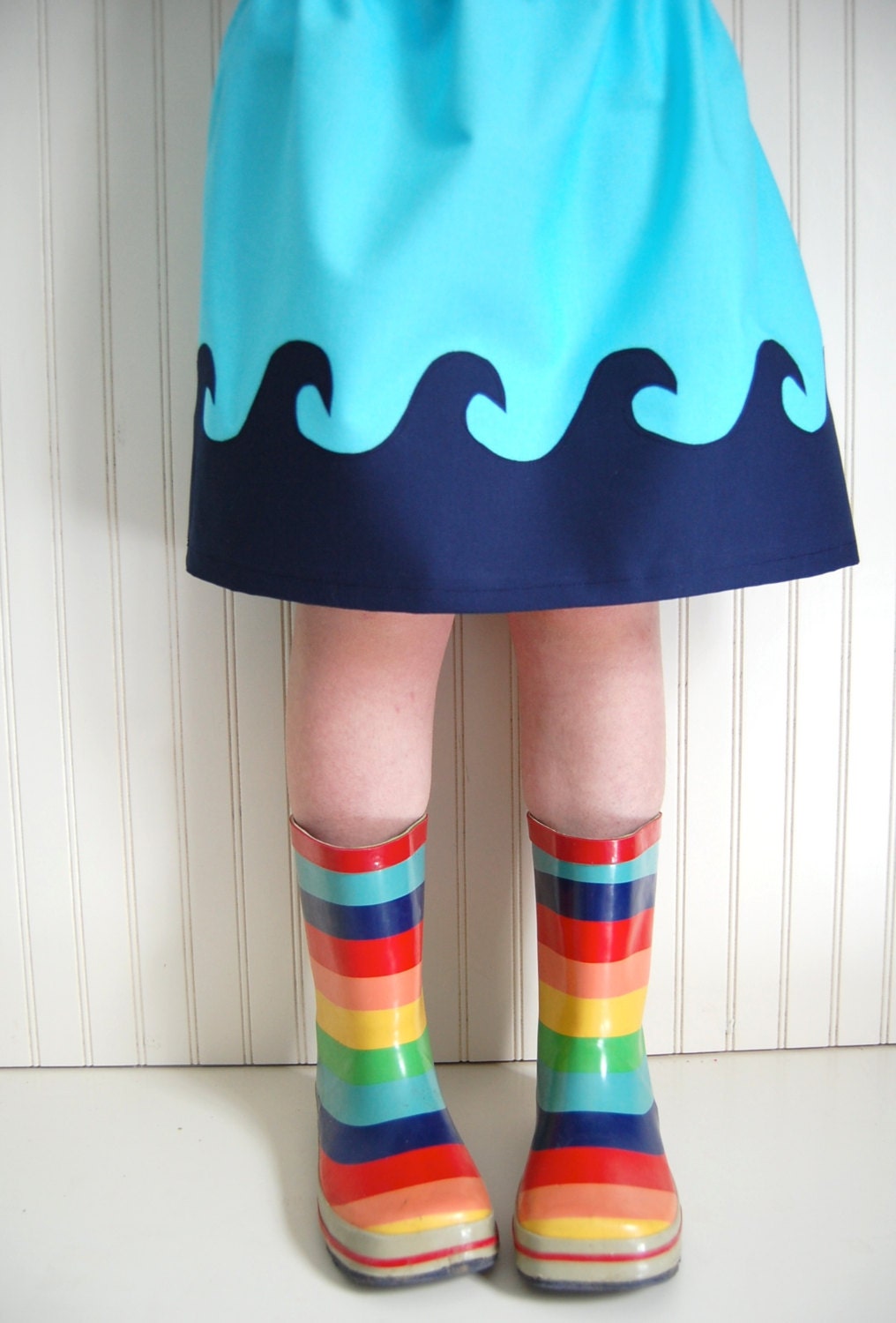 Waves Ocean Skirt in Blue - Sizes 2T, 3, 4, 5, 6, 7