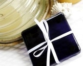 Fused Glass Coasters - Plum Gorgeous - purple