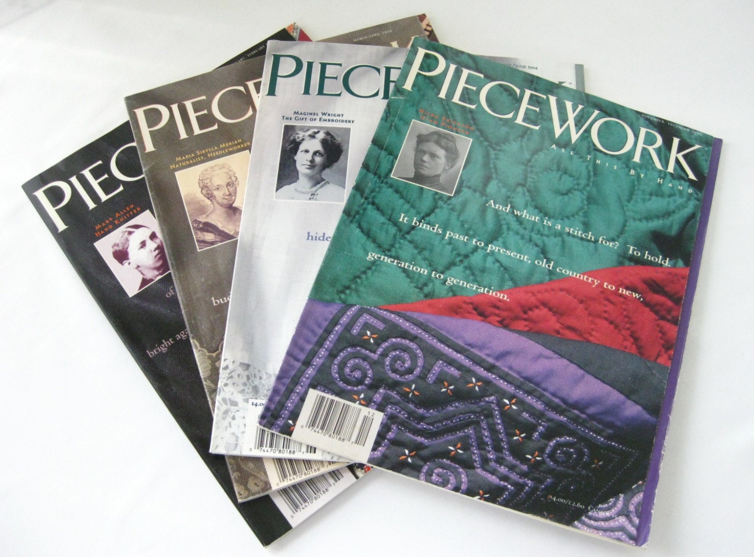 Lot of 4 Piecework Magazines From 1993 and 1994