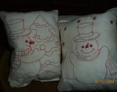 Set of 3 Mini Snowman Pillows