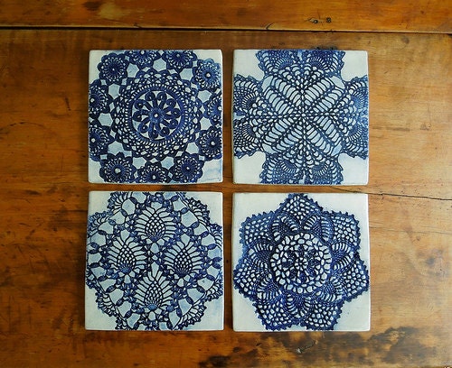 Country Kitchen Ceramic Tiles/Trivets-6X6-Set of 4-Made to Order
