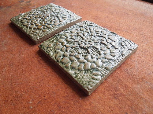 3X3 Forest Green Rustic Tiles/Coasters-Set of Two-In Stock Ready to Ship