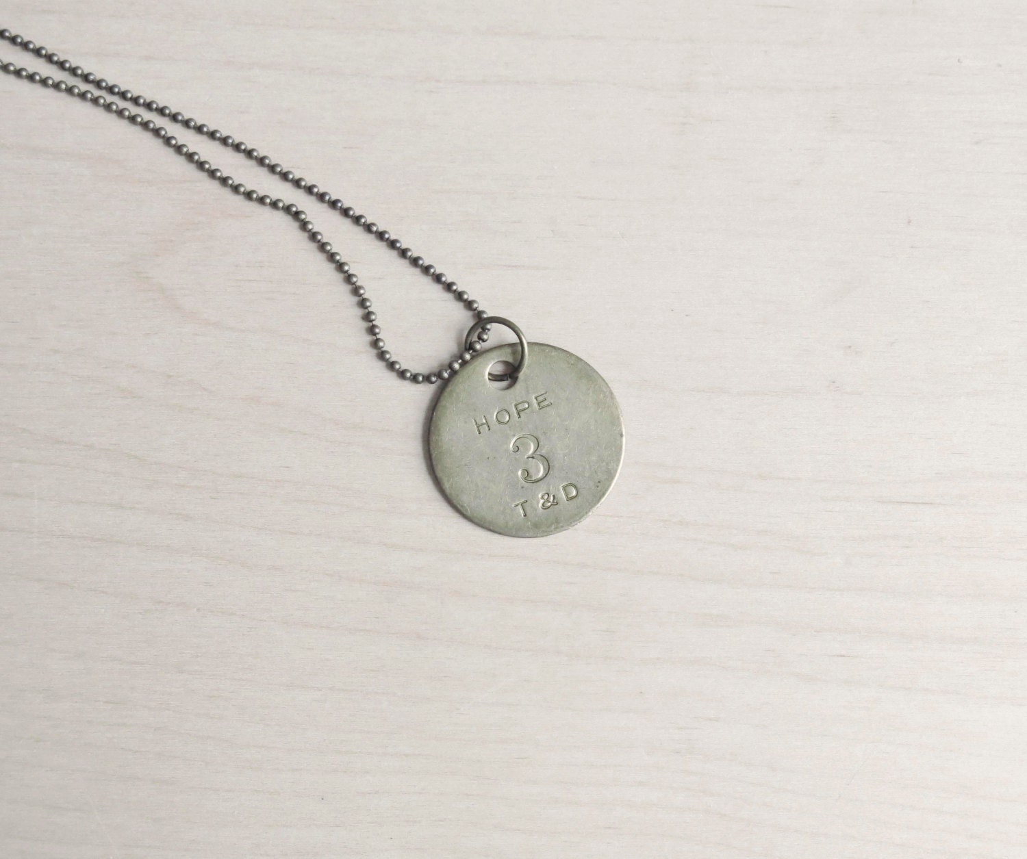 industrial tool tag necklace / lucky number