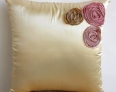 Decorative Throw Pillow Covers Accent Pillows Couch 16 Inch Satin Pillow Cover Dreamy Roses Organza Tissue Embroidered Home Decor Housewares