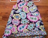 Reversible A Line Toddler Dress Pink and Grey Paisley by Groovy Gurlz Sizes 3m, 6m, 12m, 18m