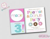 Pajamas and Donuts Birthday Party Invitation (Digital File - Printed Cards Also Available) Il_170x135