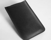 Samsung Galaxy S4 Leather Case - Smooth Grain Black Leather Sleeve