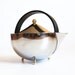Rare 1980s Carsten Jorgensen Bodum Chrome Modern Tea Bowl Tea pot with Black Wood Handle