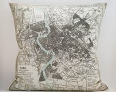vintage ROME map pillow DIY KIT, made to order 16x16 envelope style