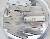 stainless steel vintage number tags---jewelry supplies, altered art, collage, mixed media