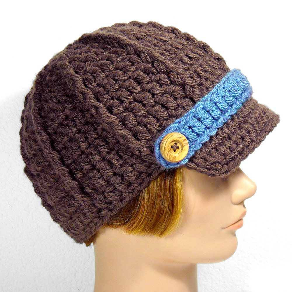 Newsboy Hat with Visor, Color Swap Brimmed Beanie