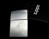 ZIPPO LIGHTER. Tree of Life - Hand Engraved Cigarette Lighter