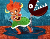 Queen Bowser Mario inspired art poster