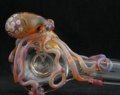 Octopus Pipe Glass Spoon Medium Hand Blown Thick Wall