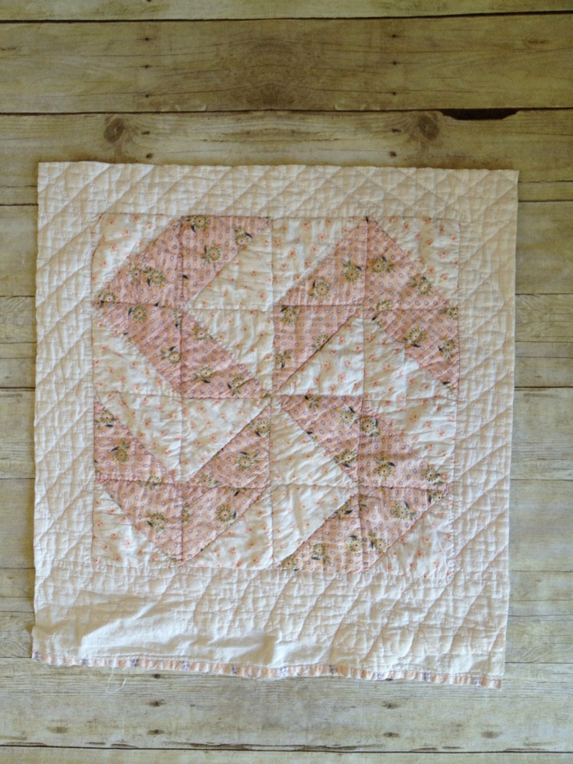 Sale Vintage Quilt Piece, Newborn Photography Basket Stuffer, Prop Set
