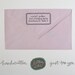 Violet Handwritten Address Stamp: your choice of self-inking or red rubber