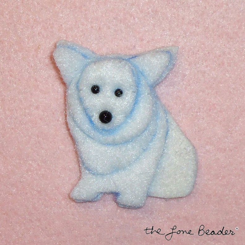CORGI Felt Dog Shape for Bead Embroidery, Crafting, or Embellishment